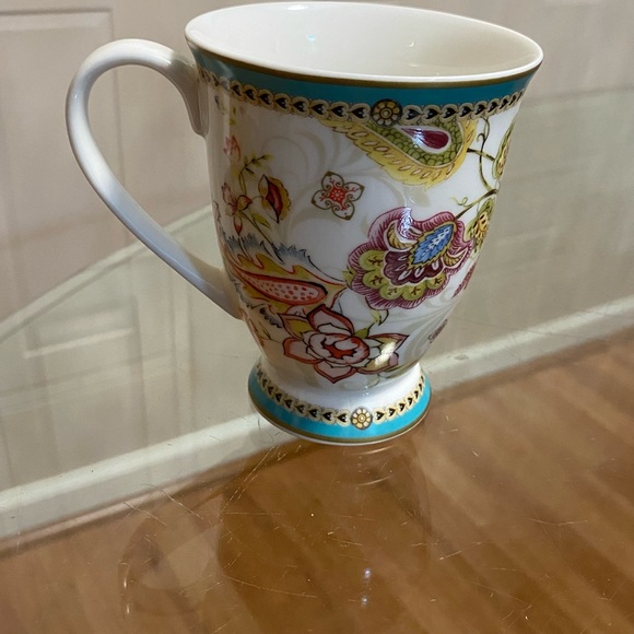 KENT POTTERY FOOTED COFFEE MUG - Roses - ROSA GALLICA OFFICINALIS - Picture 6 of 7